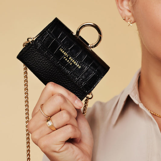 Femme Forte Amélie black calfskin leather crossbody bag - - Isabel Bernard