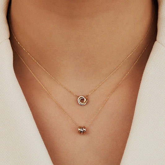 Tricolore Maeve 14 karat gold necklace with three colours of gold - - Isabel Bernard