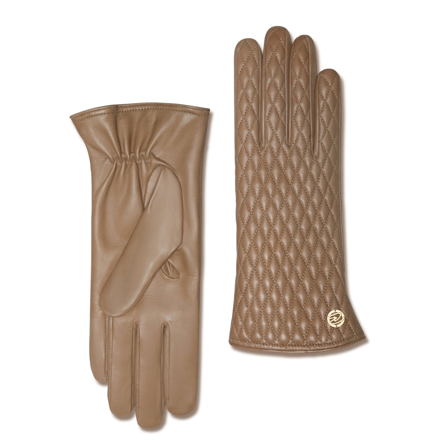 Honoré Rosette taupe goatskin leather gloves - - Isabel Bernard