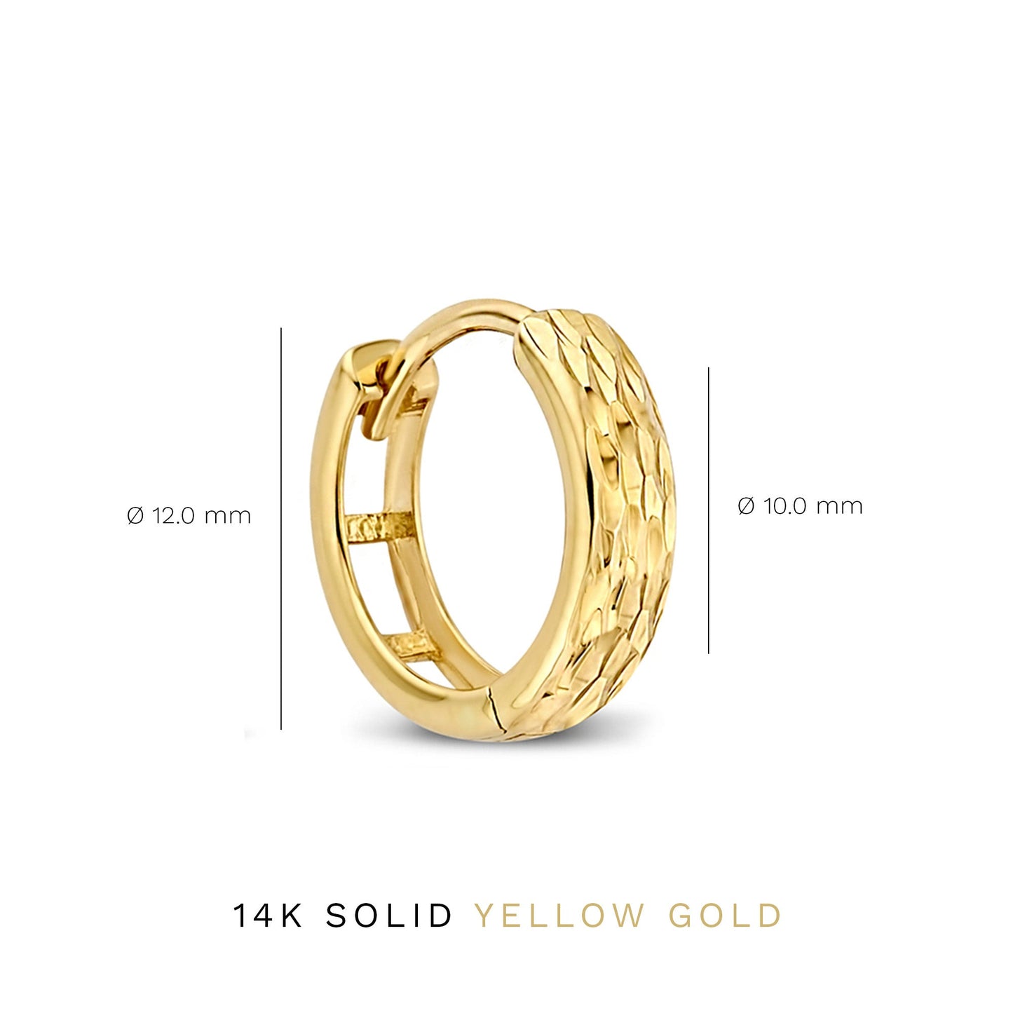 Rivoli Laura 14 karat gold hoop earrings with diamond cut - - Isabel Bernard