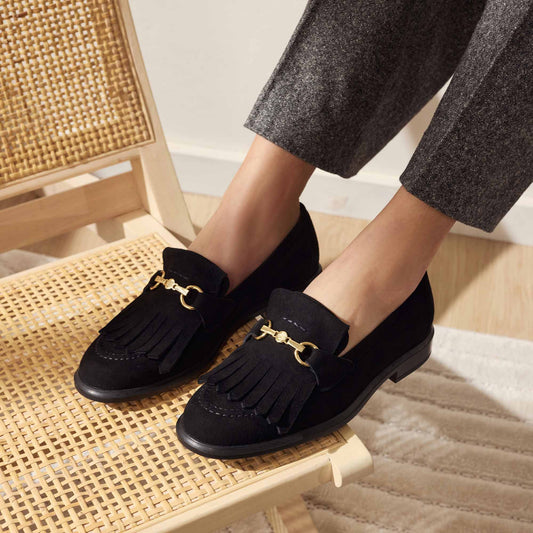 Vendôme Lave black suede loafers - - Isabel Bernard