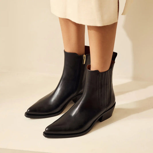Vendôme Amandine black calfskin leather boots - - Isabel Bernard