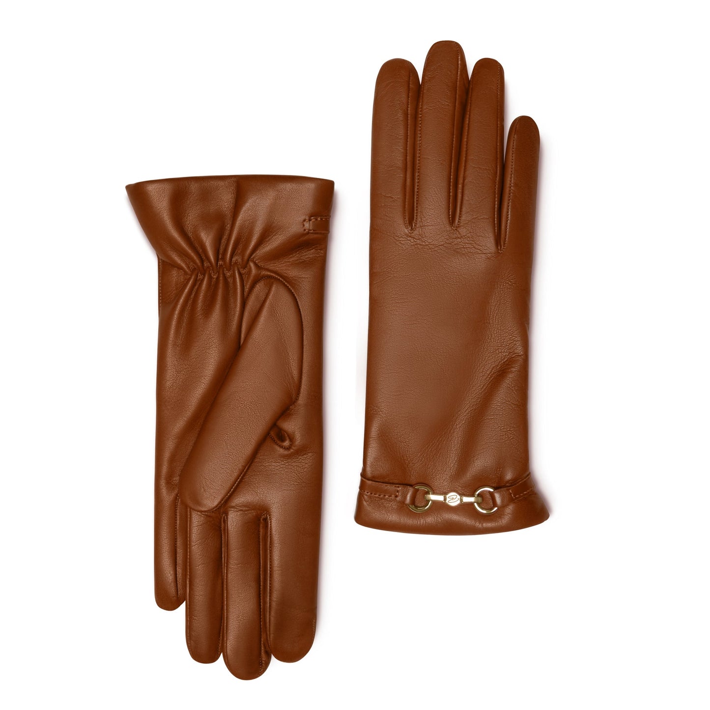 Honoré Marcelia cognac goatskin leather gloves - - Isabel Bernard