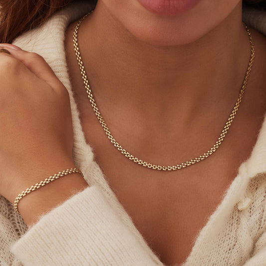 Cadeau d'Isabel 14 karat gold necklace and bracelet gift set - - Isabel Bernard
