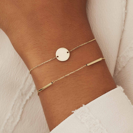 Le Marais Jeanne 14 karat gold bracelet with coin - - Isabel Bernard