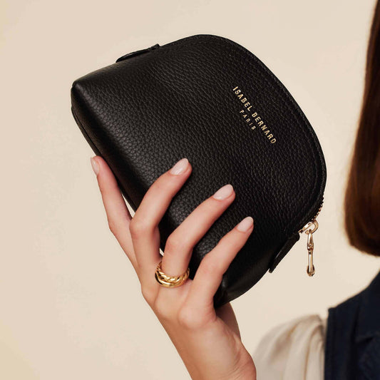 Honoré Babette black calfskin leather toiletry bag - - Isabel Bernard