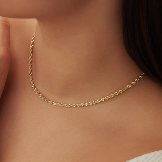 Rivoli Violette 14 karat gold necklace with twist - - Isabel Bernard