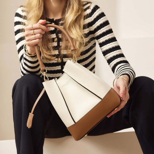 Femme Forte Minette cream calfskin leather handbag - - Isabel Bernard