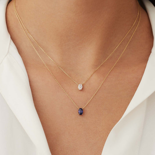 Cadeau d'Isabel 14 karat gold necklaces gift set with zirconia stones - - Isabel Bernard