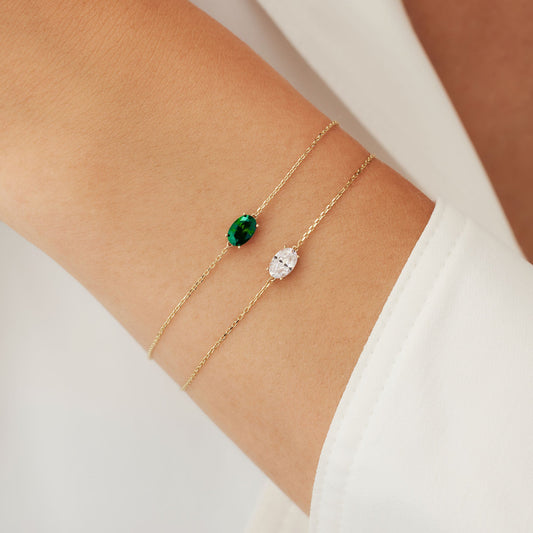 Cadeau d'Isabel 14 karat gold bracelets gift set with zirconia stones - - Isabel Bernard