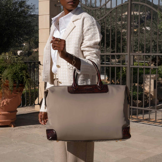 Du Louvre Celie taupe weekend bag small - - Isabel Bernard