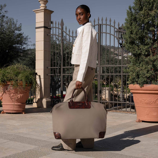 Du Louvre Clarice taupe weekend bag medium - - Isabel Bernard
