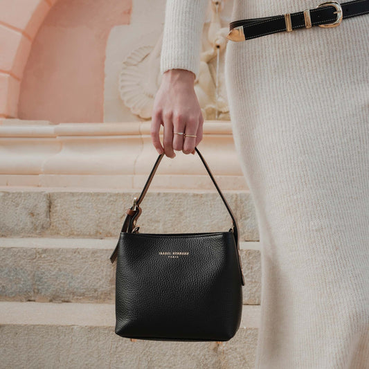 Honoré Adriane Mini black leather handbag calfskin leather - - Isabel Bernard