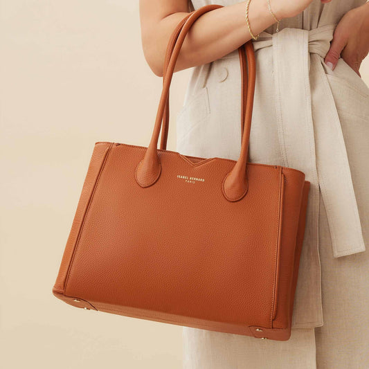 Honoré Cloe cognac calfskin leather handbag - - Isabel Bernard
