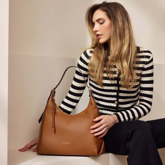 Honoré Muriel cognac calfskin leather shoulder bag - - Isabel Bernard