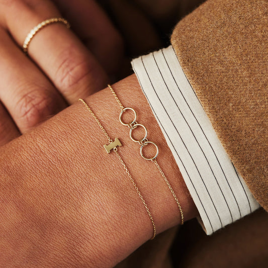 Belleville Anna 14 karat gold bracelet with rings - - Isabel Bernard
