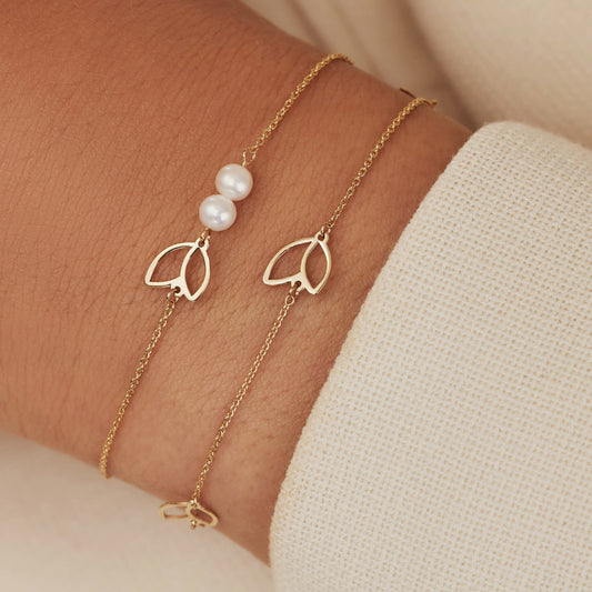 Belleville Noémi 14 karat gold bracelet with freshwater pearls - - Isabel Bernard