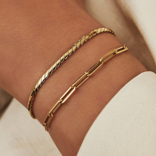 Aidee Louise 14 karat gold bracelet with chains - - Isabel Bernard
