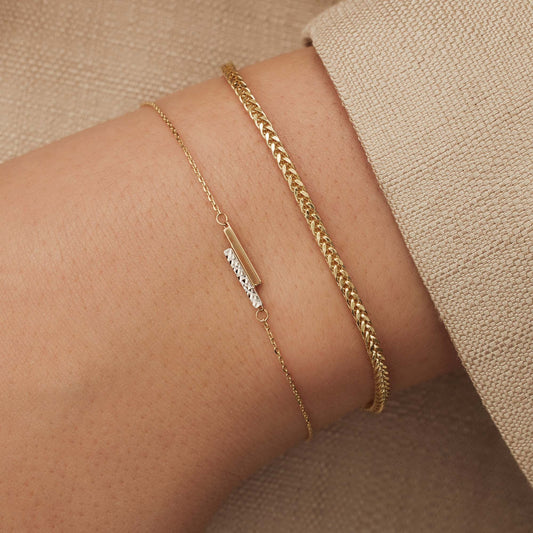 Le Marais Alice 14 karat gold bracelet with 2 rods - - Isabel Bernard