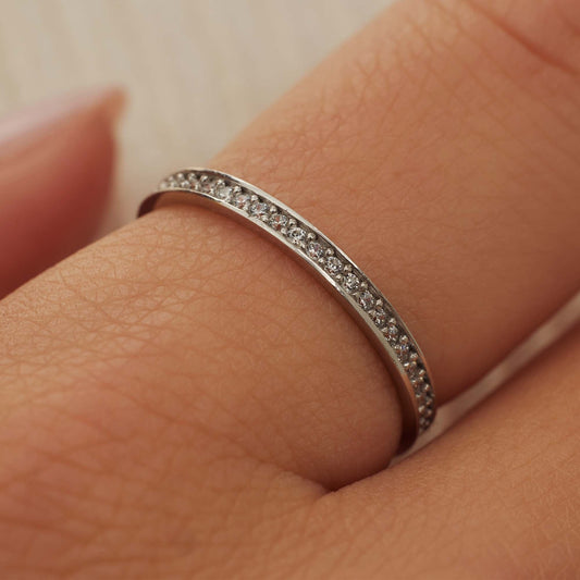 Saint Germain Merle 14 karat white gold ring with zirconia - - Isabel Bernard