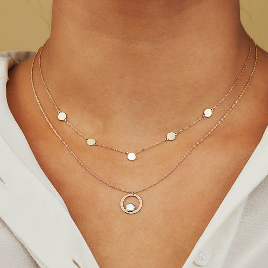 Belleville Nova 14 karat gold necklace with mother of pearl - - Isabel Bernard