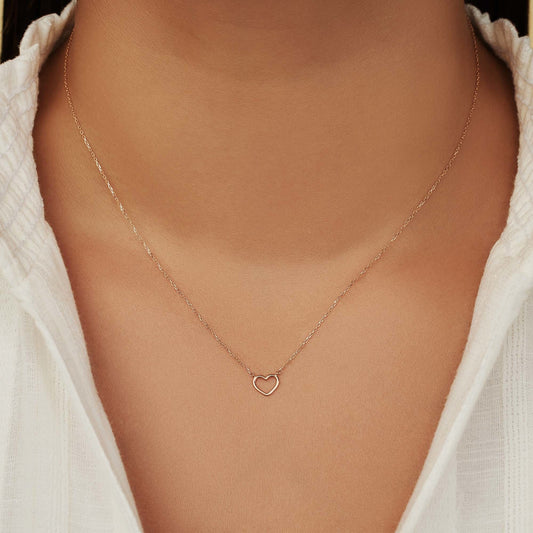 La Concorde Amore 14 karat rose gold necklace with heart - - Isabel Bernard