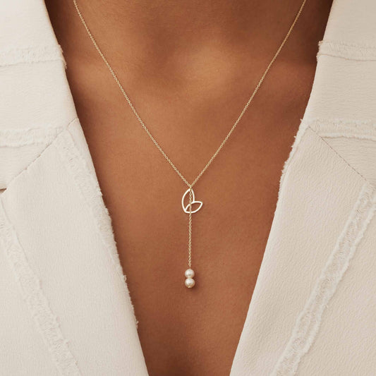 Belleville Noémi 14 karat gold necklace with freshwater pearls - - Isabel Bernard