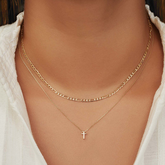 Monceau Solange 14 karat gold necklace with cross - - Isabel Bernard