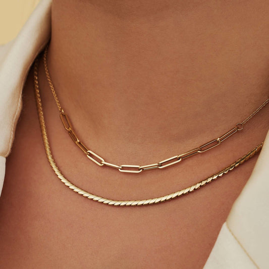 Aidee Louise 14 karat gold necklace with chains - - Isabel Bernard