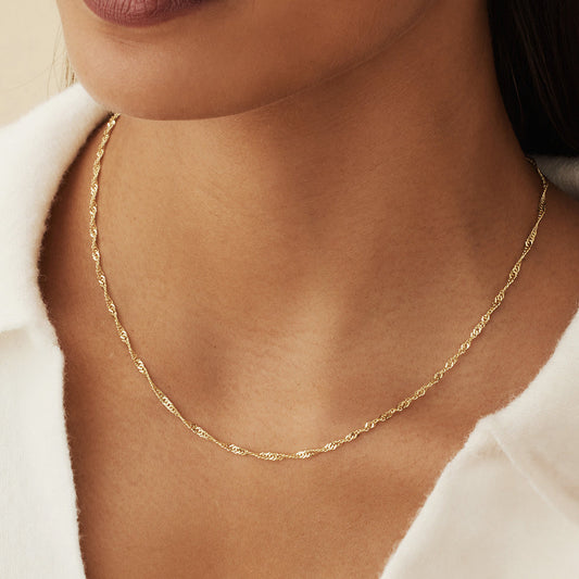 Rivoli Lilou 14 karat gold necklace with twist - - Isabel Bernard