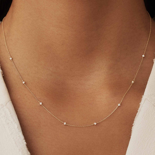 Rivoli Esmée 14 karat gold necklace with zirconia stones - - Isabel Bernard