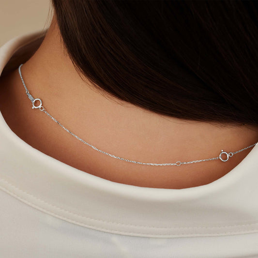 Saint Germain Nicole 14 karat white gold necklace extender - - Isabel Bernard