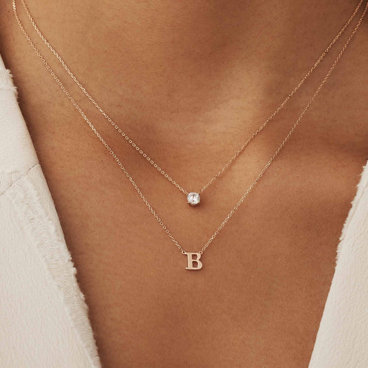 La Concorde Chloé 14 karat rose gold initial collier with letter - - Isabel Bernard