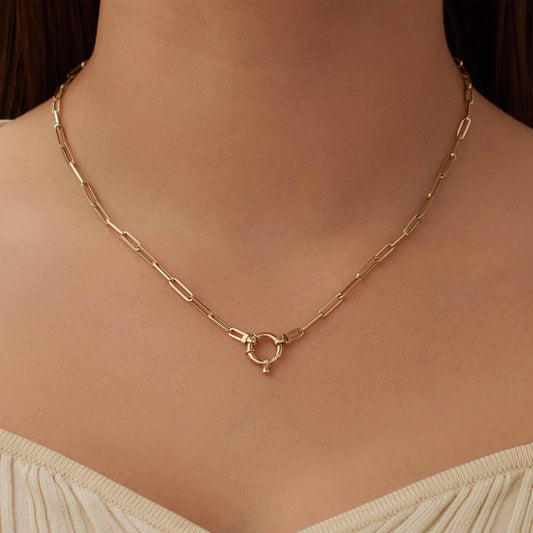 Aidee Odile 14 karat gold link necklace - - Isabel Bernard