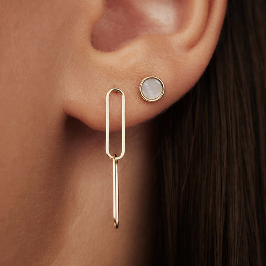 Belleville Nova 14 karat gold ear studs with mother of pearl - - Isabel Bernard