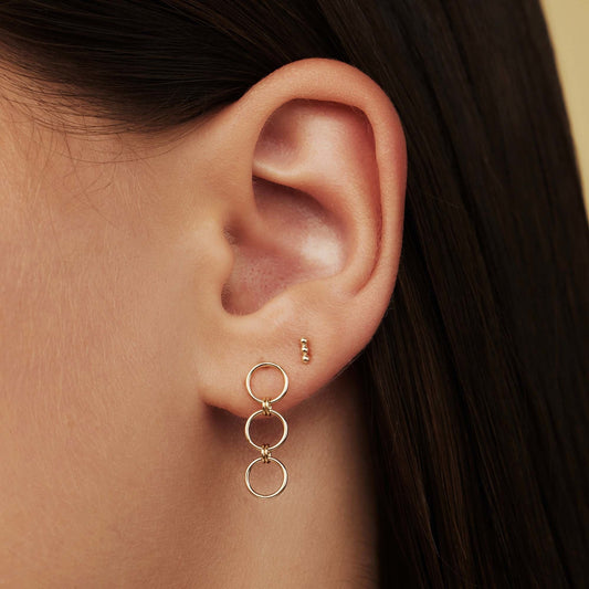 Belleville Anna 14 karat gold drop earrings with rings - - Isabel Bernard