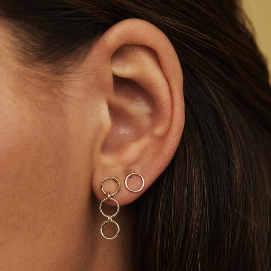 Belleville Anna 14 karat gold earrings with rings - - Isabel Bernard
