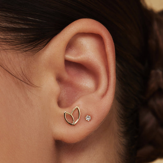 Belleville Noémi 14 karat gold ear studs - - Isabel Bernard