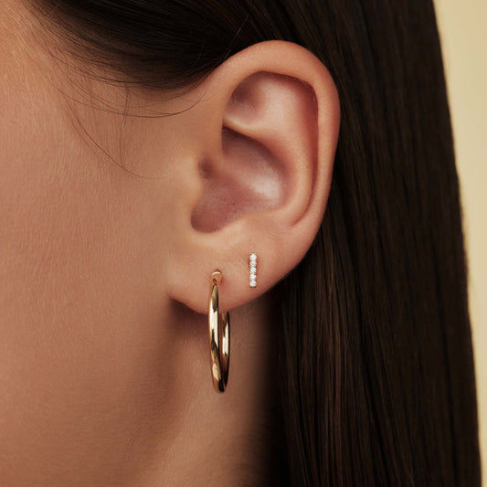 Rivoli Estelle 14 karat gold hoop earrings - - Isabel Bernard