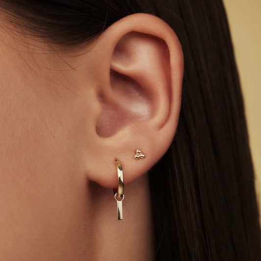 Monceau Josephine 14 karat gold hoop earrings with rod - - Isabel Bernard