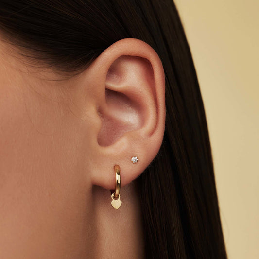 Le Marais De Buci 14 karat gold ear studs with zirconia - - Isabel Bernard