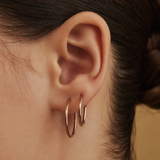 La Concorde Cerise 14 karat rose gold hoop earrings 18 mm - - Isabel Bernard