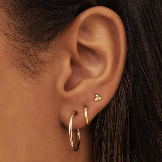 Le Marais Cerise 14 karat gold hoop earrings 18 mm - - Isabel Bernard