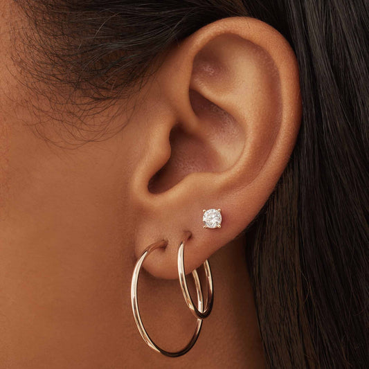 La Concorde Cerise 14 karat rose gold hoop earrings 14 mm - - Isabel Bernard