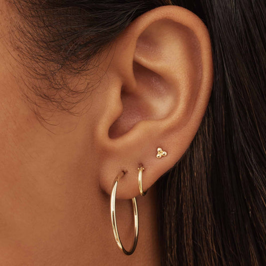Le Marais Cerise 14 karat gold hoop earrings (20 mm) - - Isabel Bernard