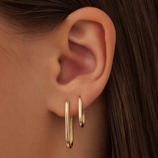 Rivoli Aimée 14 karat gold hoop earrings - - Isabel Bernard