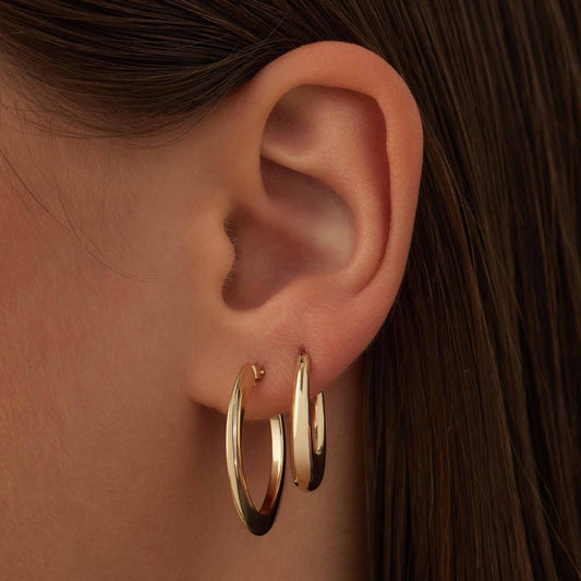 Rivoli Lila 14 karat gold hoop earrings - - Isabel Bernard