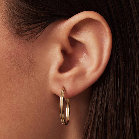 Rivoli Flori 14 karat gold hoop earrings (22 mm) - - Isabel Bernard