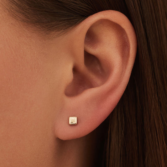 Monceau Gabrielle 14 karat gold square ear studs - - Isabel Bernard