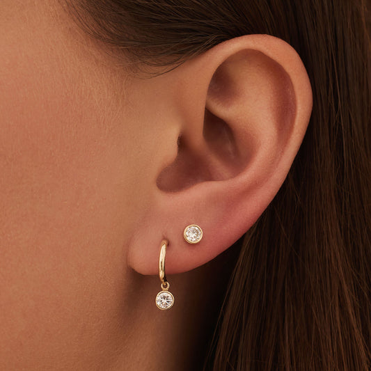 Rivoli Cézanne 14 karat gold earrings with 2 ear studs - - Isabel Bernard